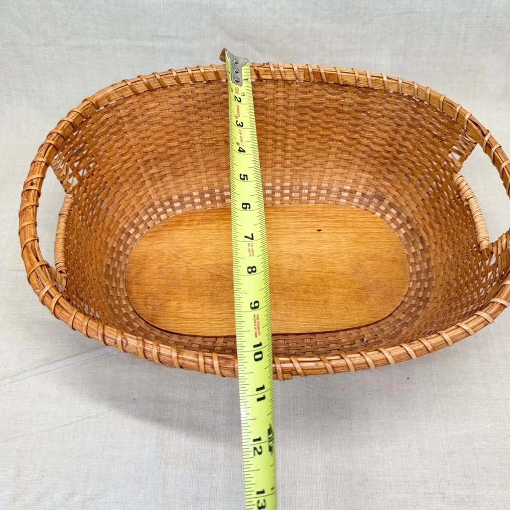 Vintage Wicker Basket Set of 2 Cottage Storage Baskets Boho Organization